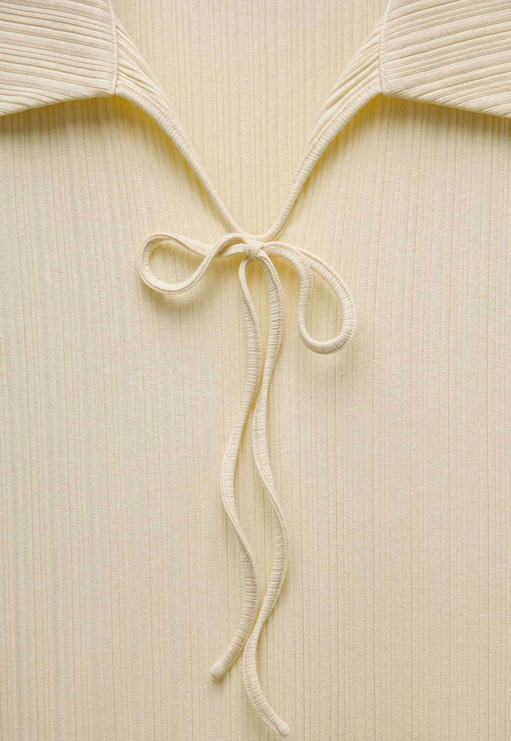 Women's Collared Knit Dress with Bow Tie and Ruffle Hem