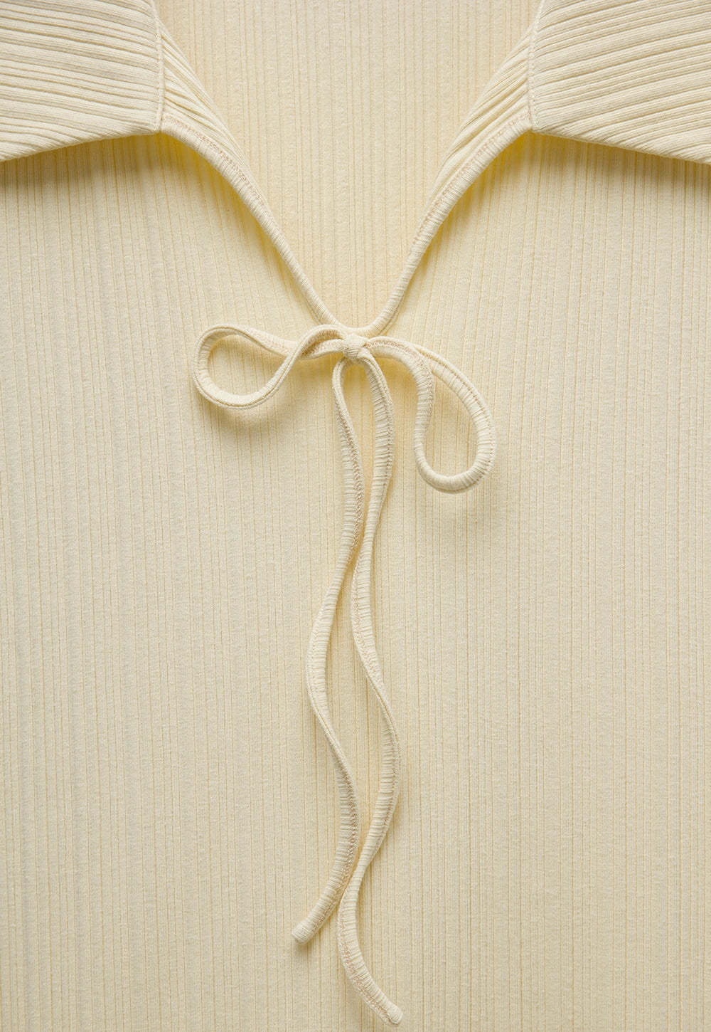 Women's Collared Knit Dress with Bow Tie and Ruffle Hem