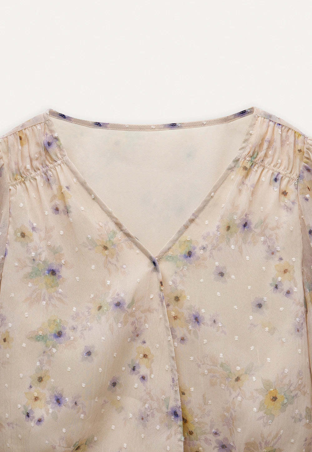 Floral Puff Sleeve Crop Blouse