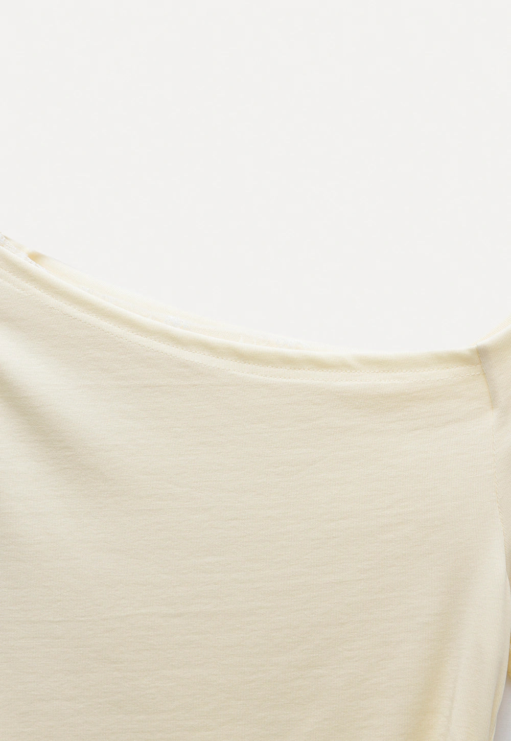 Asymmetrical Off-Shoulder Tee with Lace Hem