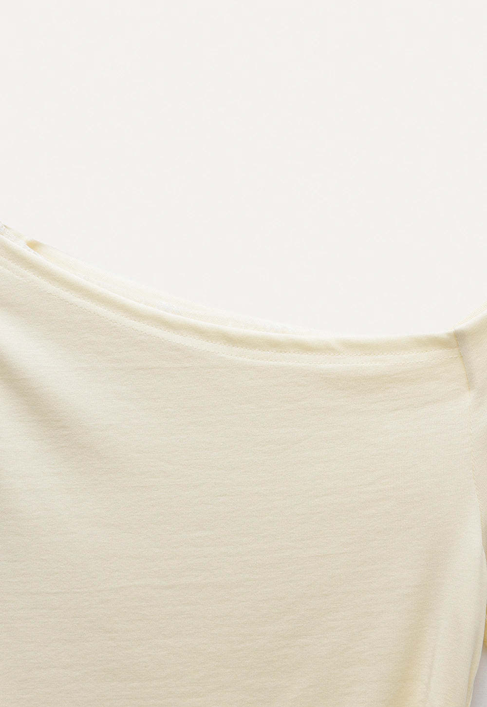 Asymmetrical Off-Shoulder Tee with Lace Hem