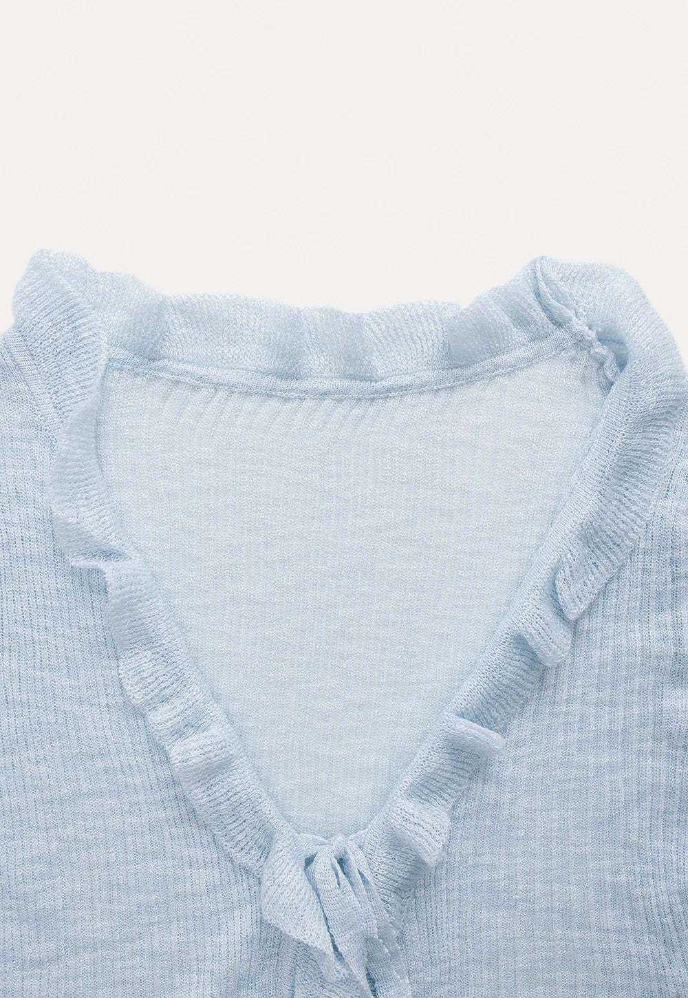 Ruffled Tie-Front Long Sleeve Top2