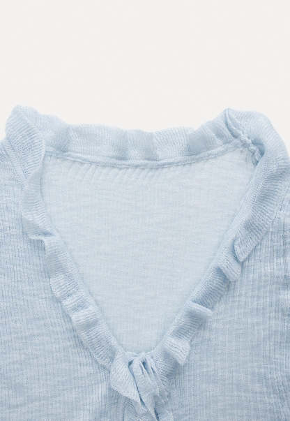 Ruffled Tie-Front Long Sleeve Top2