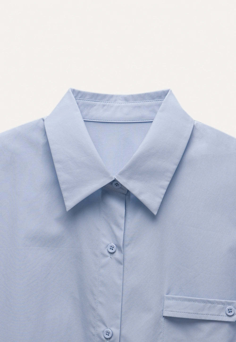 Women's Long-Sleeve Button-Down Shirt with Chest Pocket
