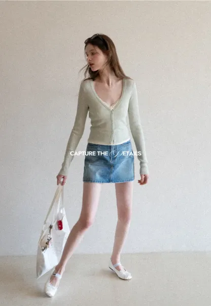 Lightweight Ribbed Knit Cardigan with Open Front