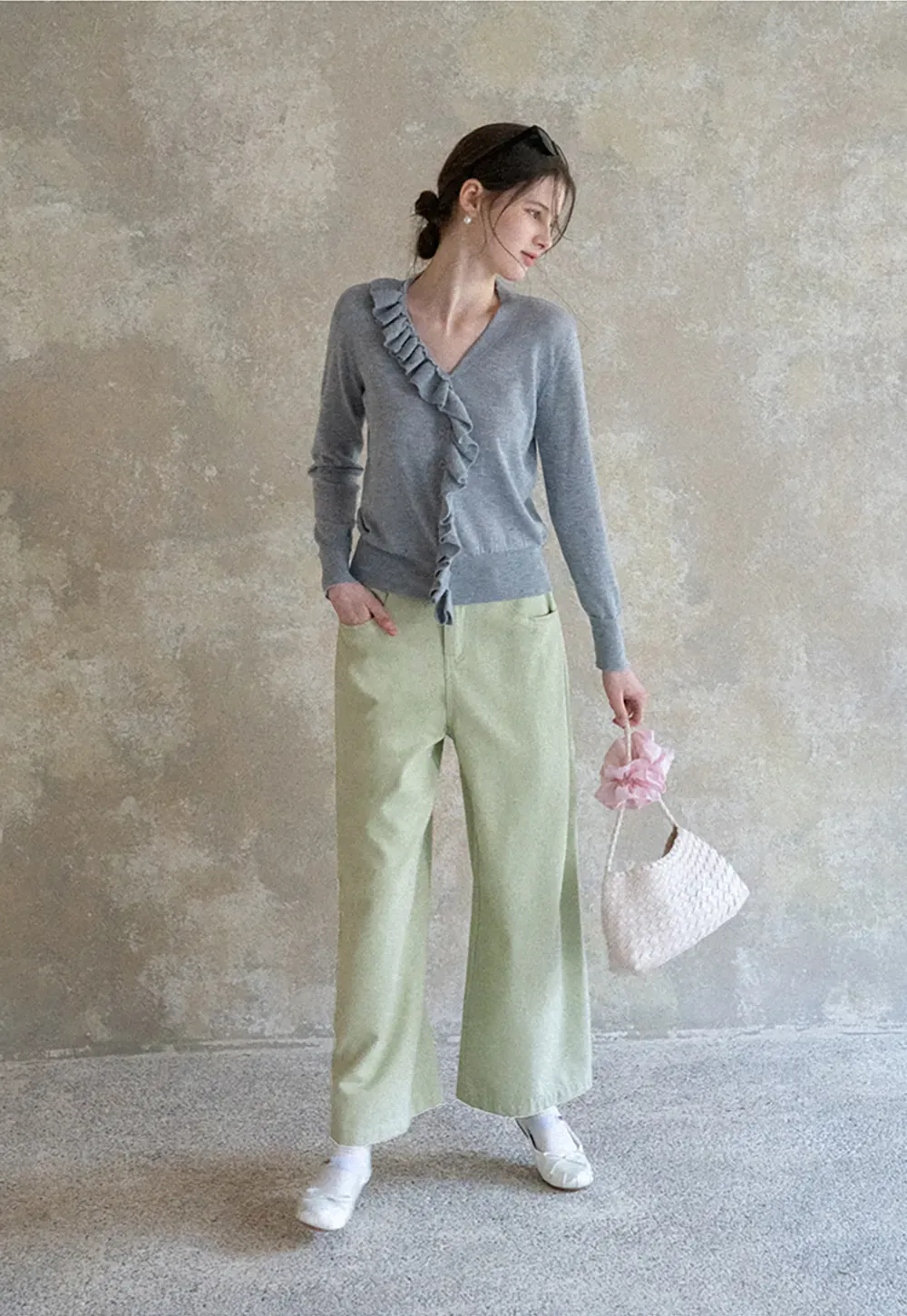 Wide Leg High Waist Casual Pants