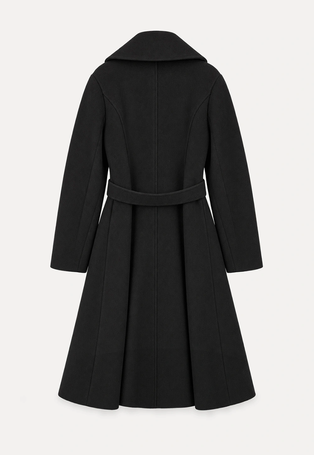 Double Breasted Notched Collar Wool Coat