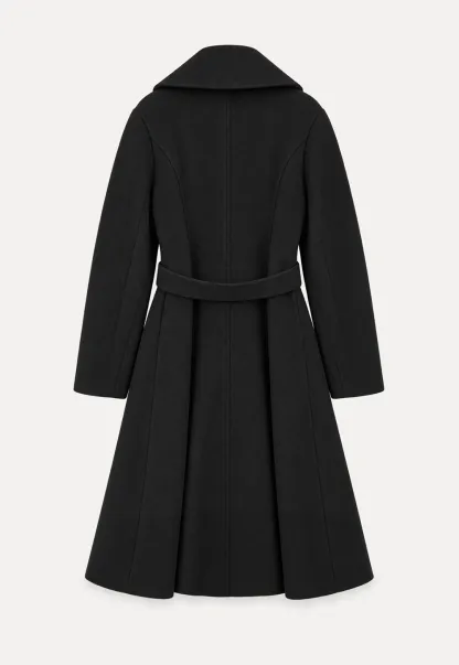 Double Breasted Notched Collar Wool Coat