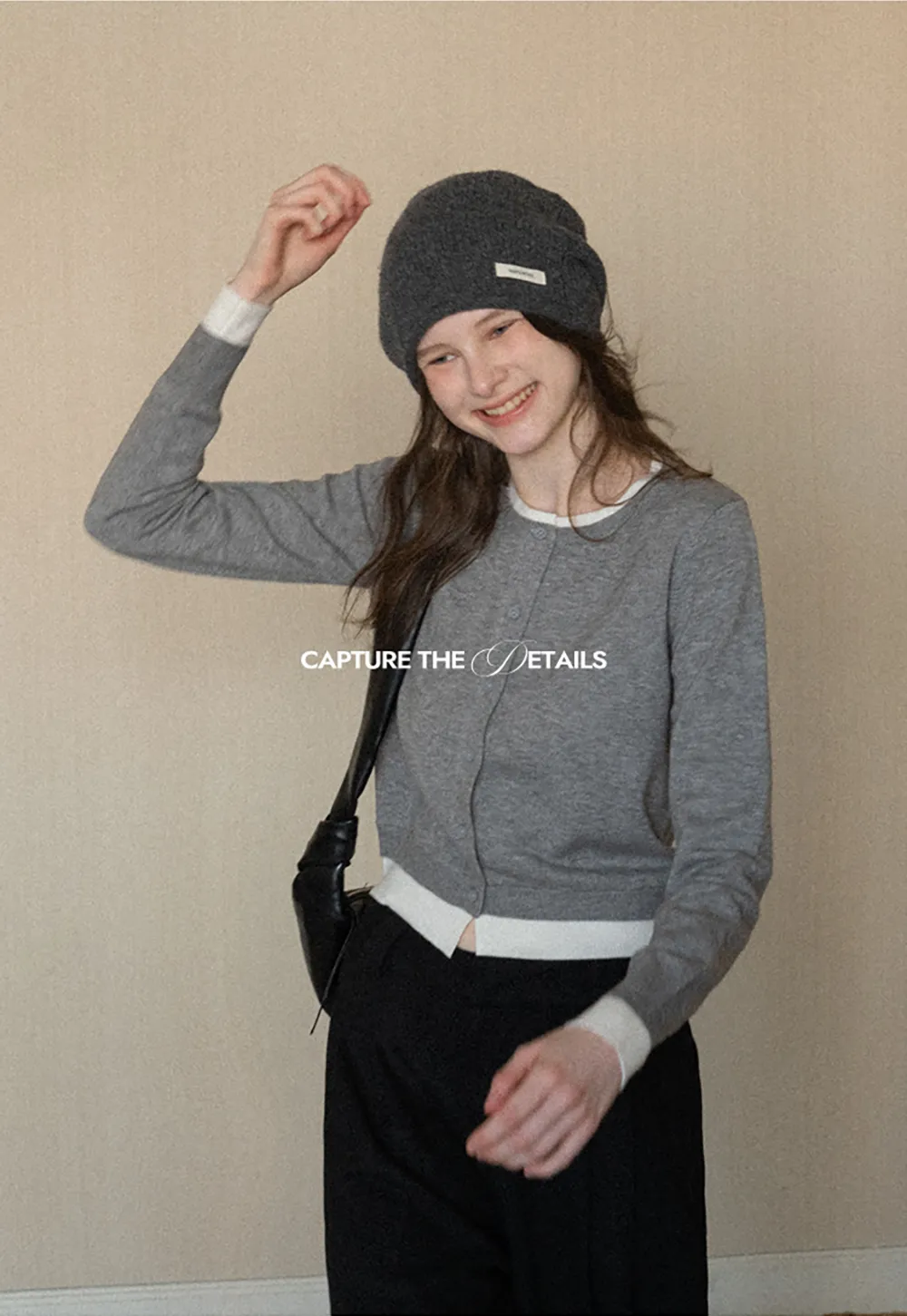 Elegant Round Neck Knit Sweater with Button Detail