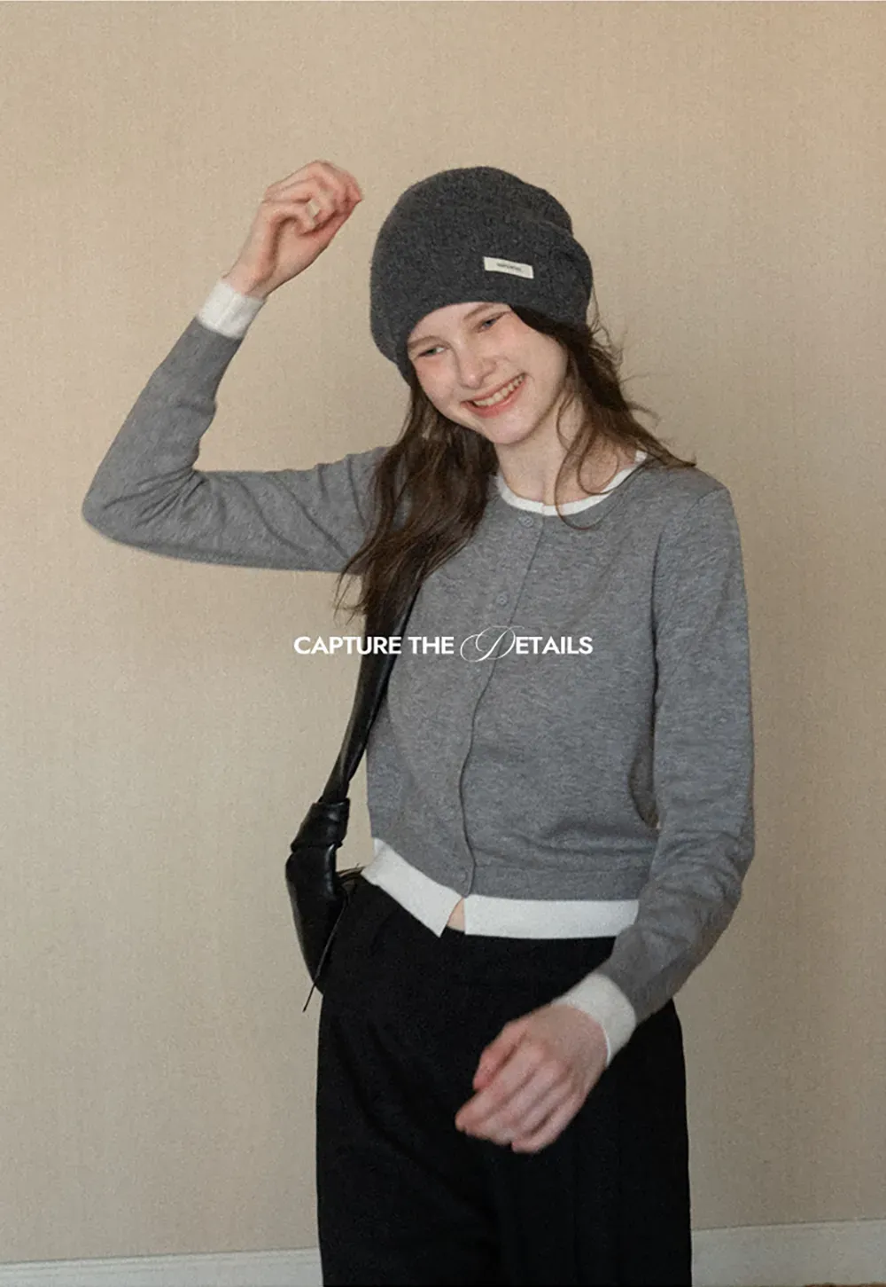 Elegant Round Neck Knit Sweater with Button Detail