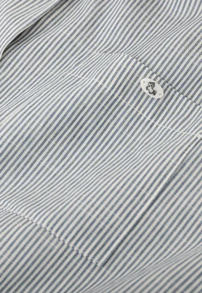 Striped Shirt with Belt and Lace Trim Tank Top