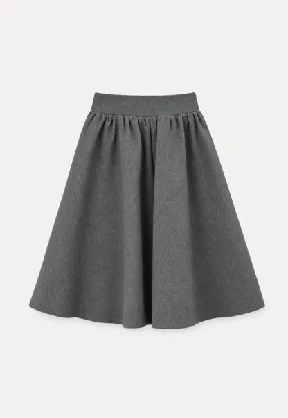 Pleated A-Line Midi Skirt