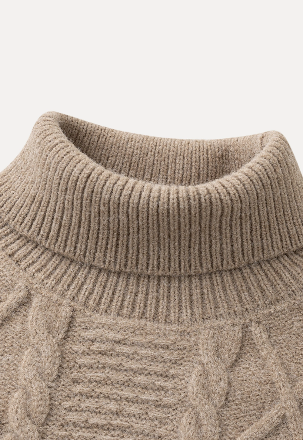 Cable Knit Sleeveless Turtleneck Sweater