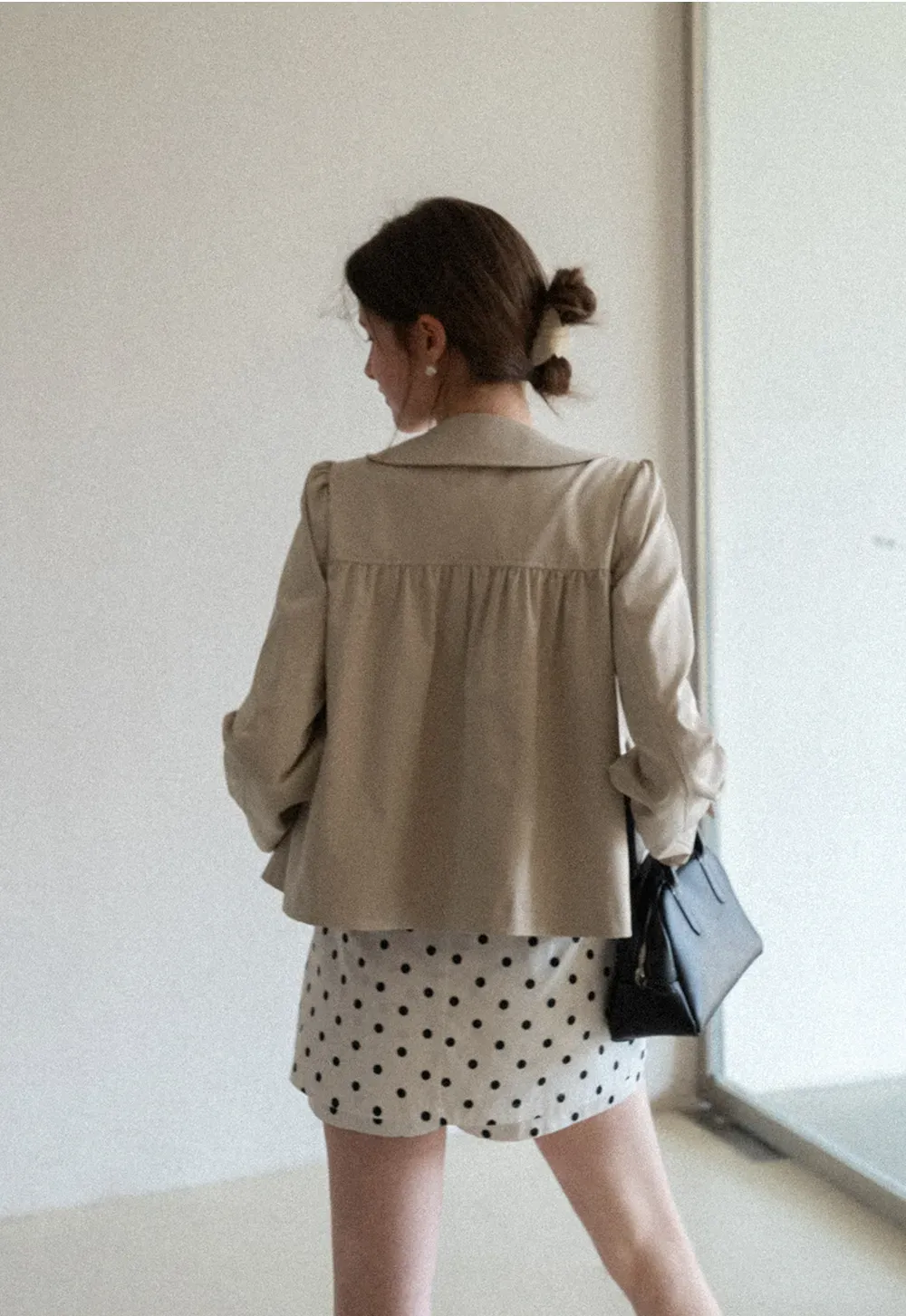 Short Jacket with Peter Pan Collar and Buttons