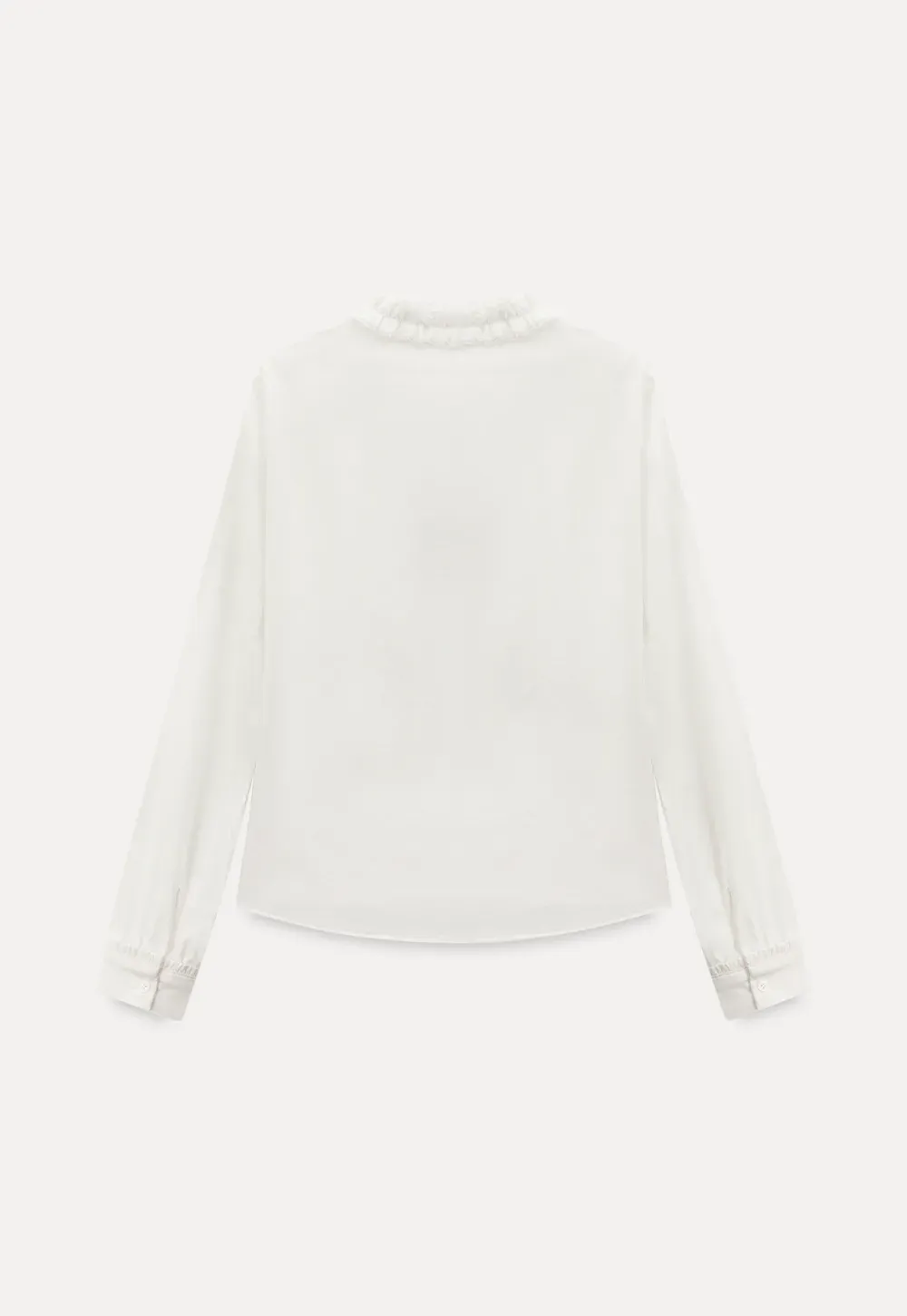 Elegant Blouse with Ruffled Collar and Cuffs