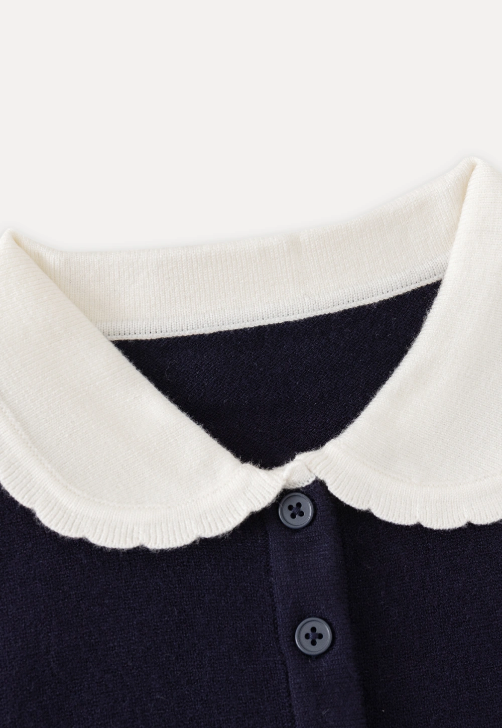 Women Knit Cardigan and Collar Button-Down Top