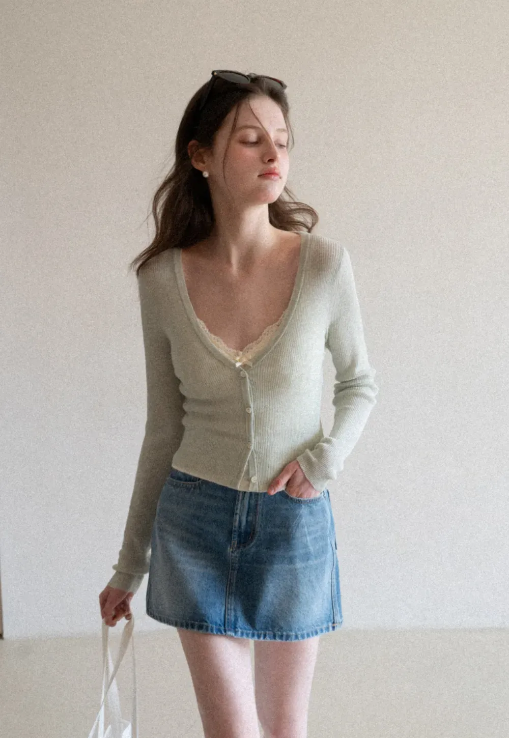 Lightweight Ribbed Knit Cardigan with Open Front