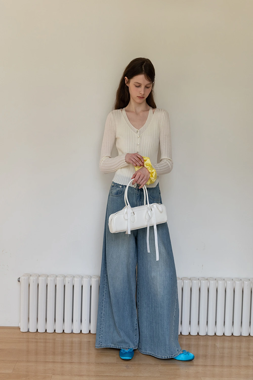 Ribbed Long Sleeve Knit Top