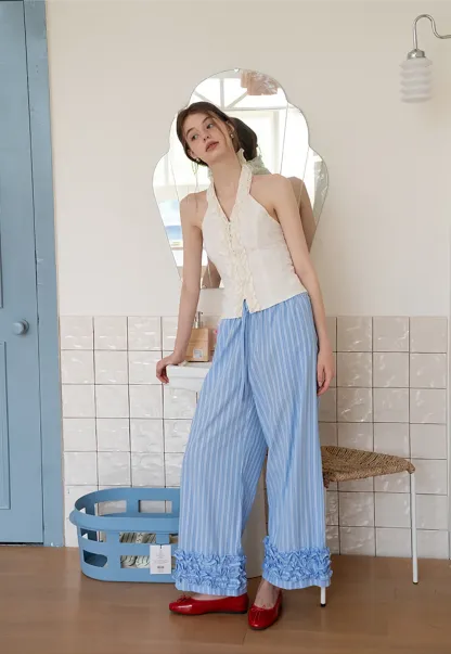 Women's Ruffle Halter Top