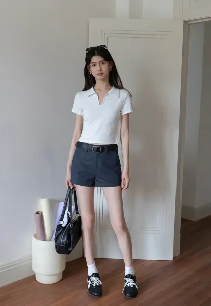 Collared V-Neck Tee