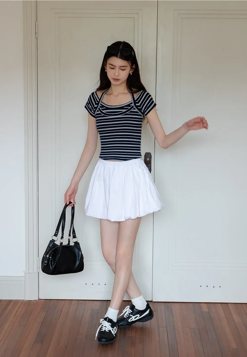Drawstring Balloon Mini Skirt