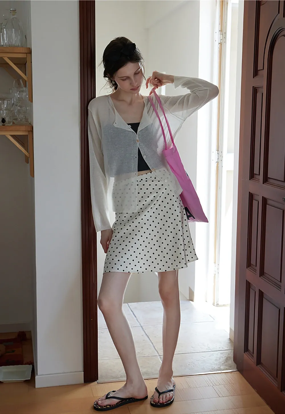 Women’s High Waist Polka Dot A-Line Mini Skirt