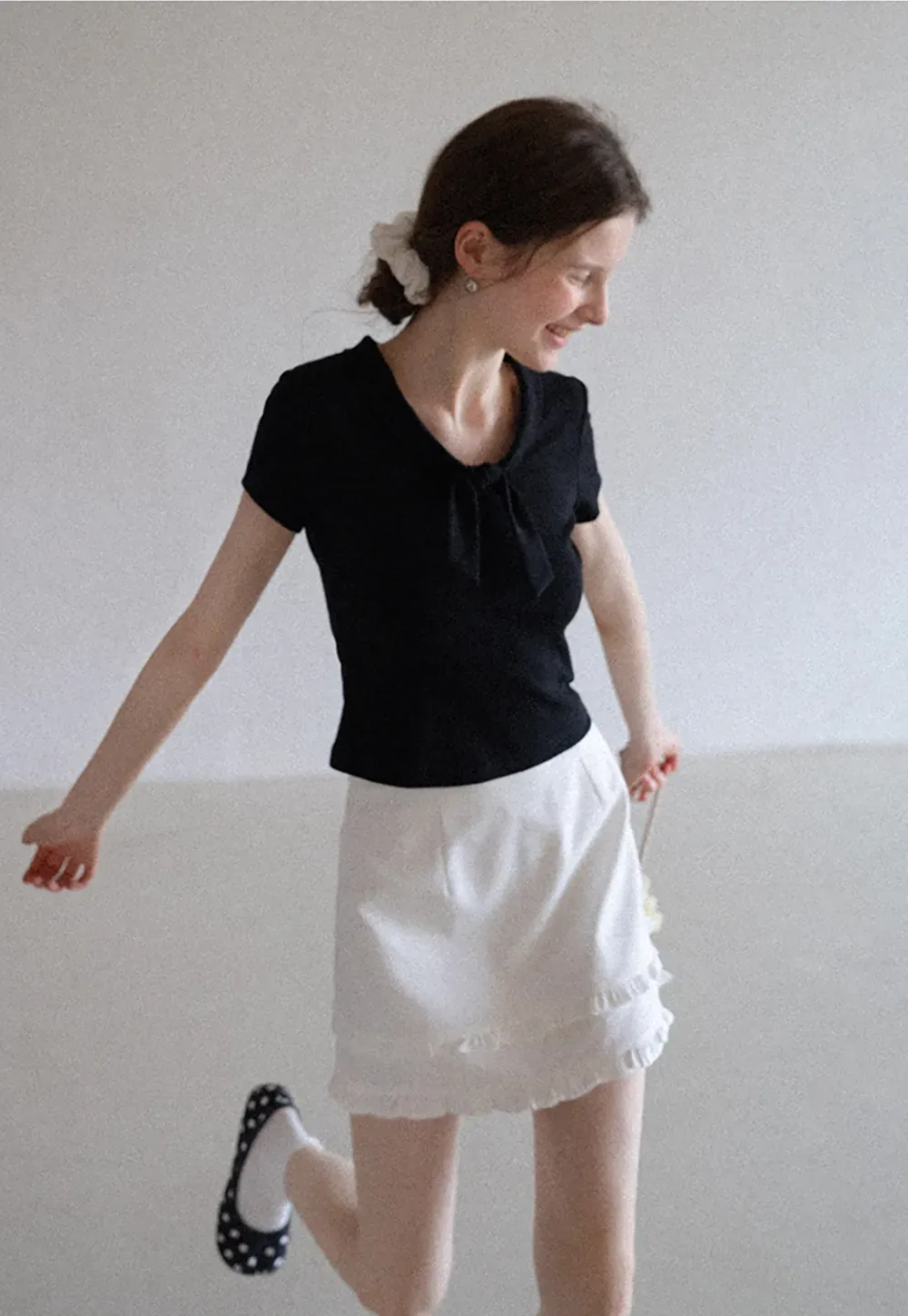 Ruffled Hem A-Line Mini Skirt