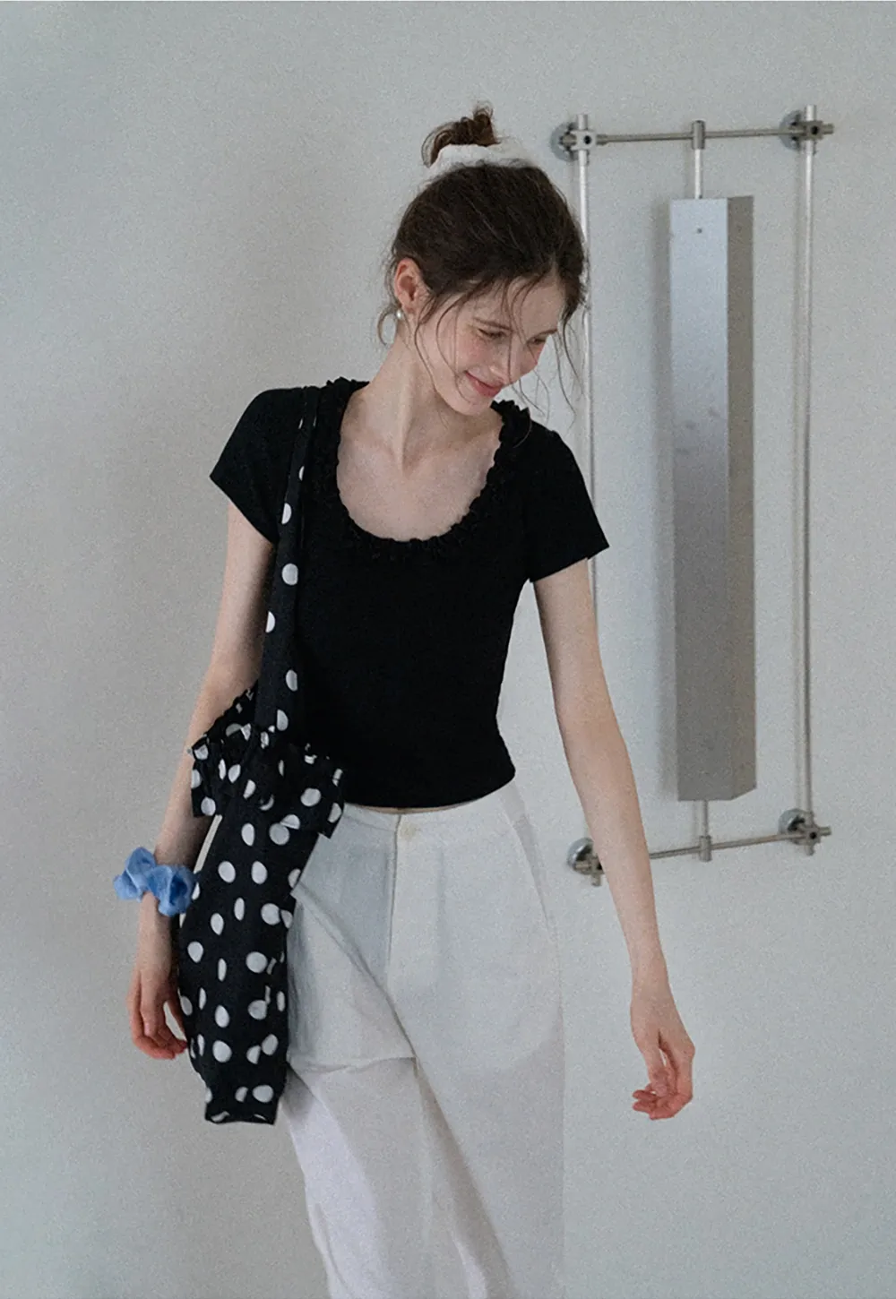 Women's Ruffle-Trim Scoopneck Tee