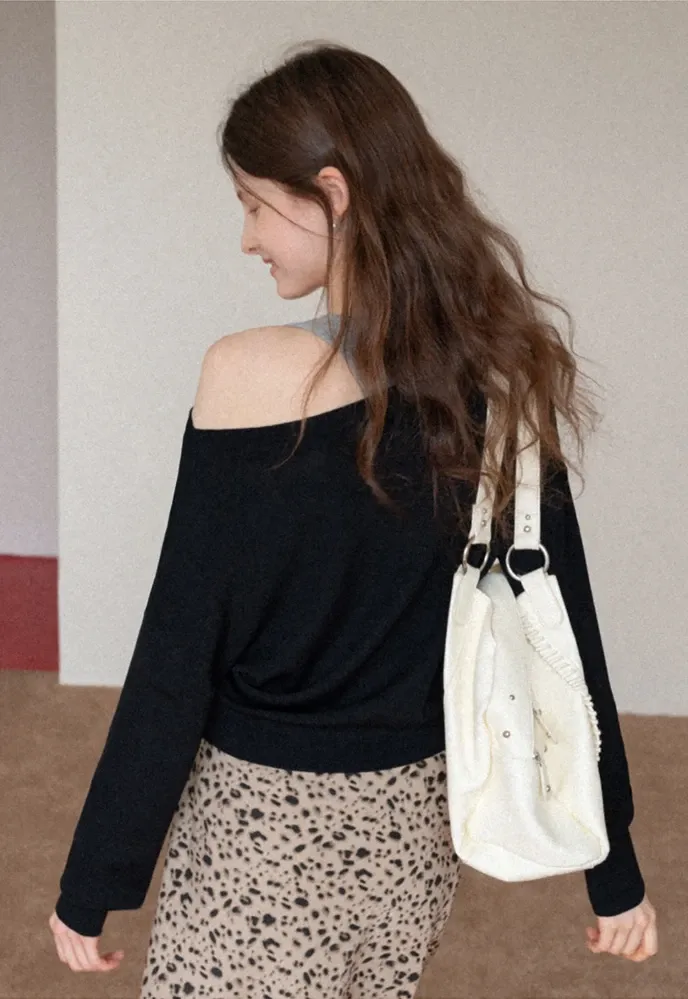 Off-Shoulder Knit Sweater