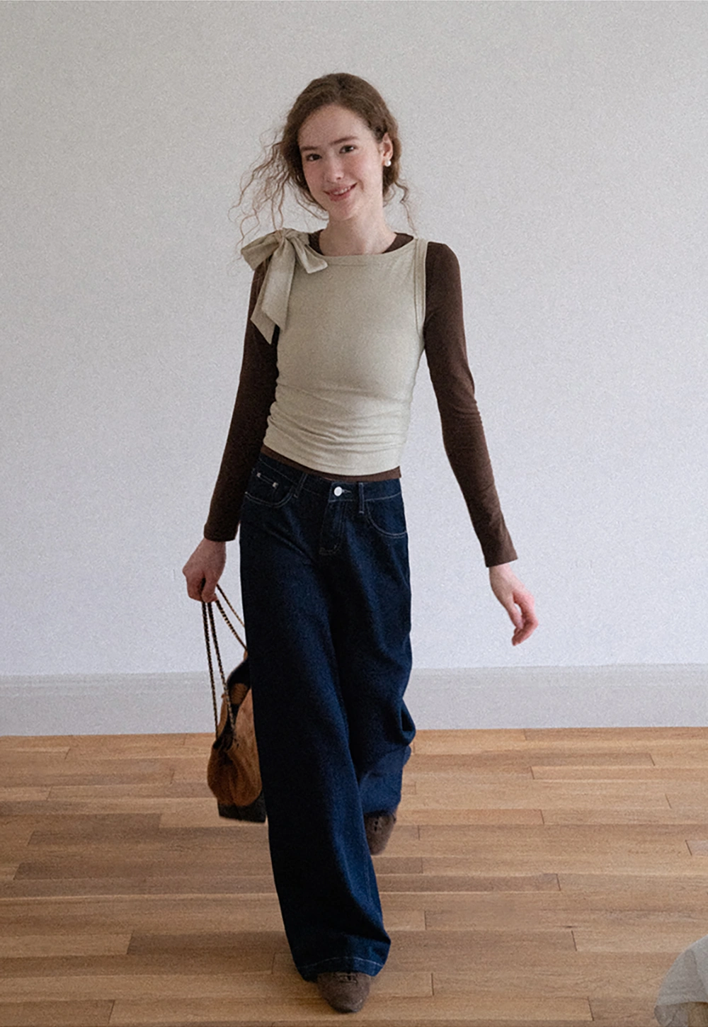 Womens Sleeveless Top with Bow Detail