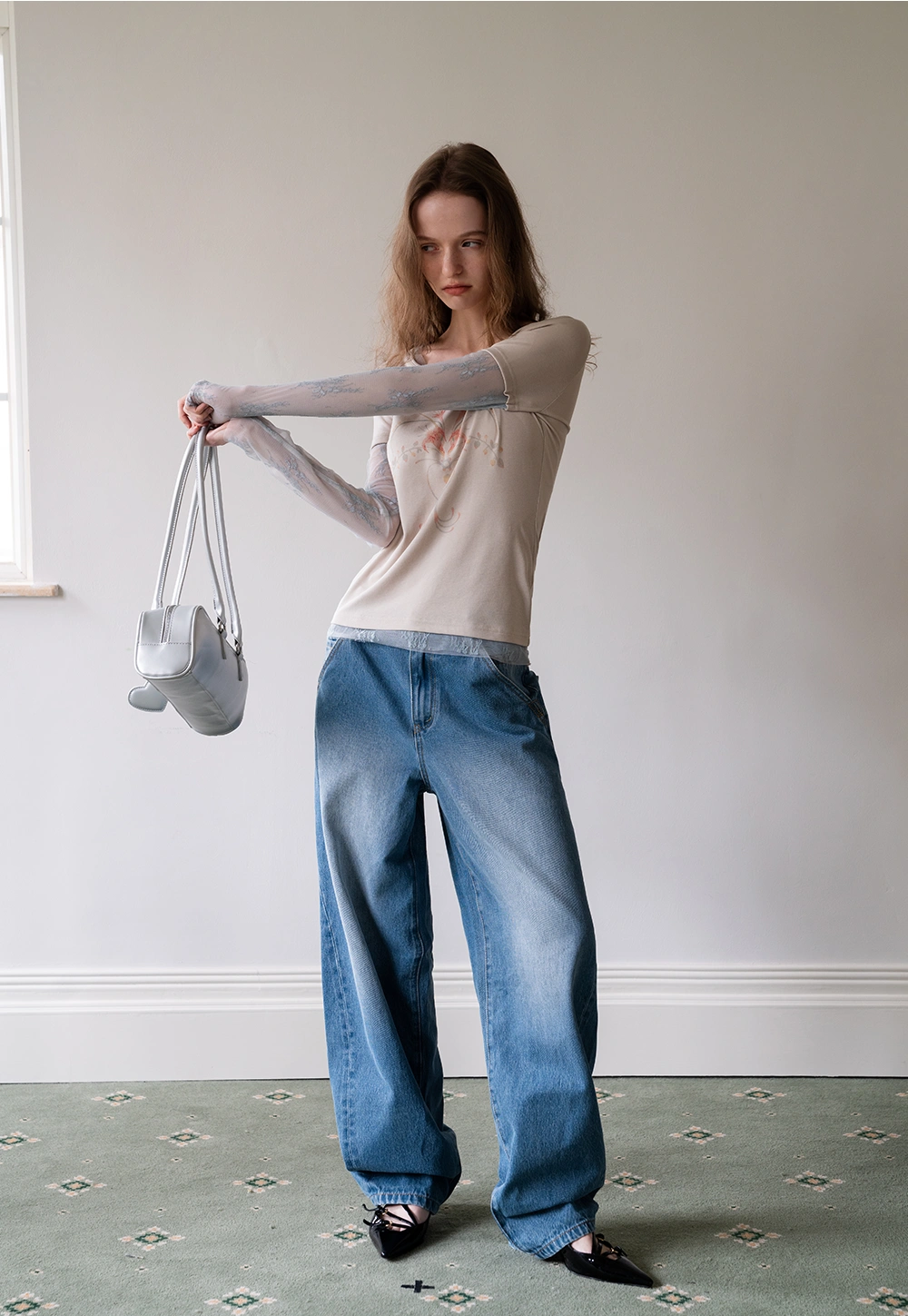 Women's High Waist Vintage Wide Leg Jeans