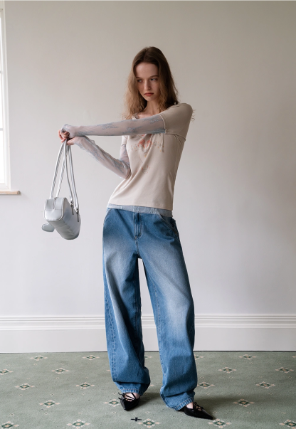 Women's High Waist Vintage Wide Leg Jeans
