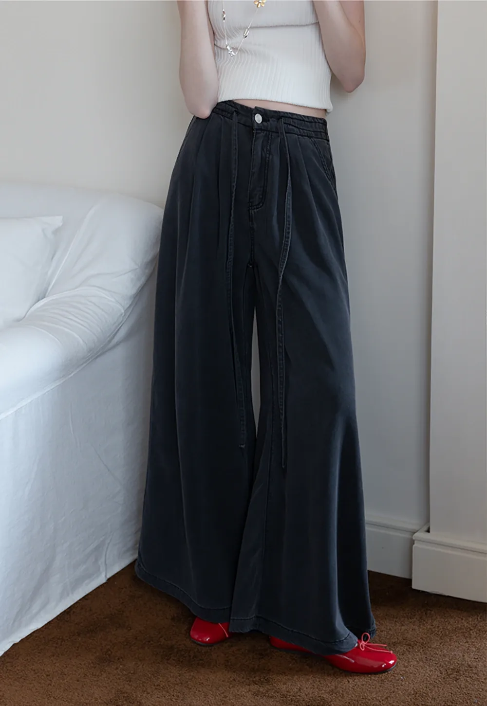 Drawstring Palazzo Pants