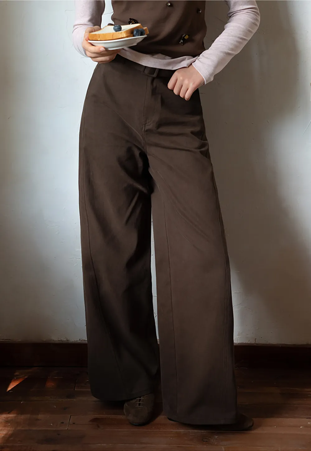 Belted Wide-Leg Trousers