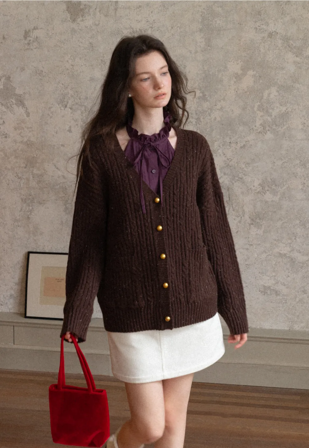 Women White Ruffle Collar Button-Down Crop Top