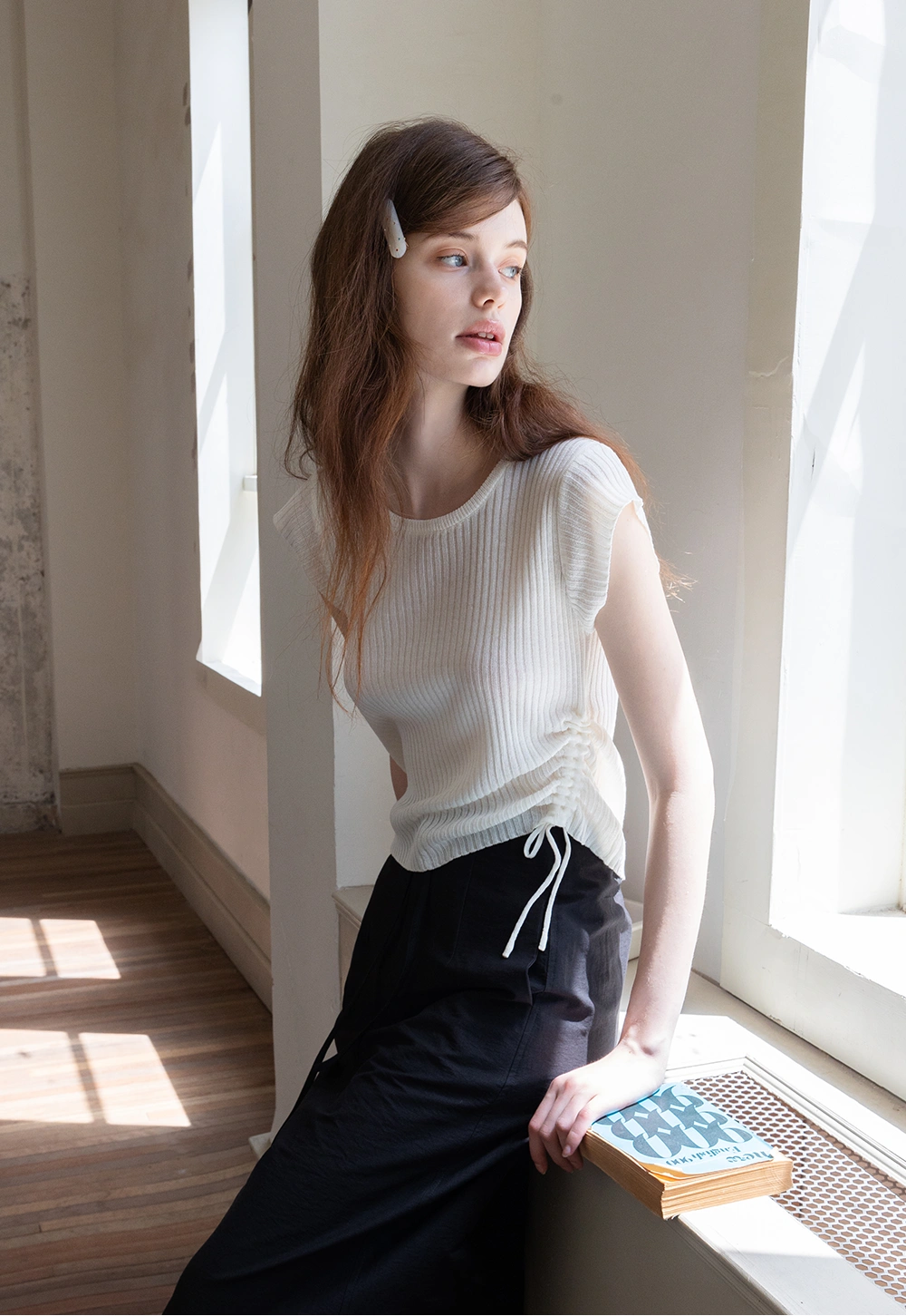 Women's Ribbed Tie-Side Top