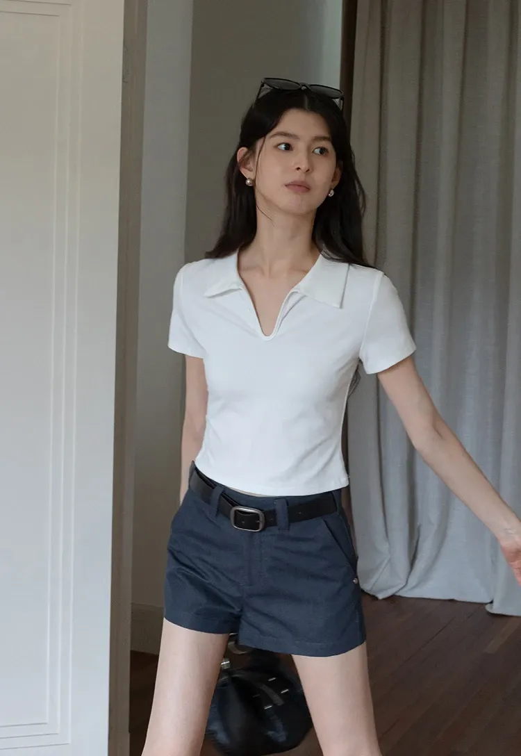 Collared V-Neck Tee