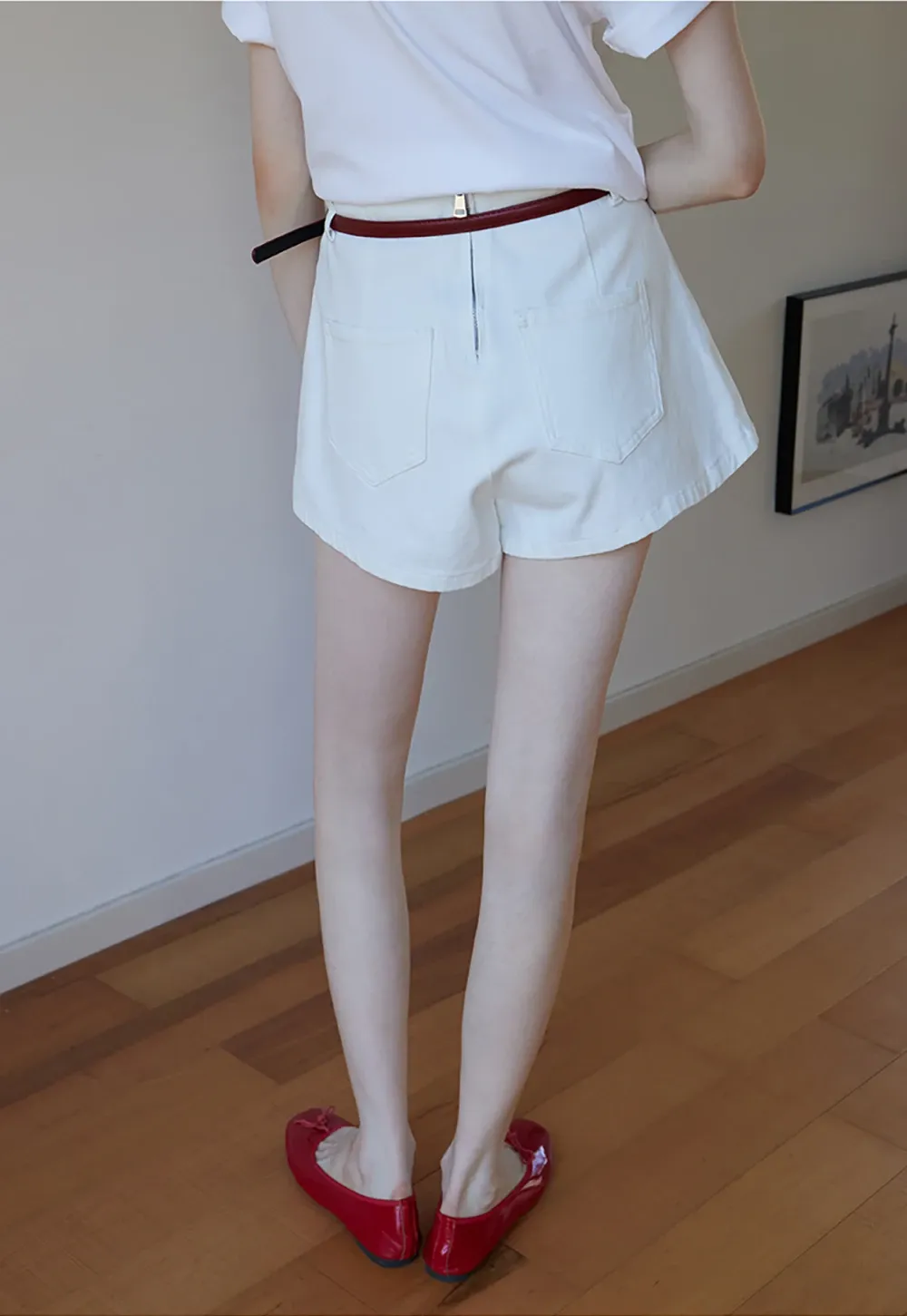 Denim Skort with Belt