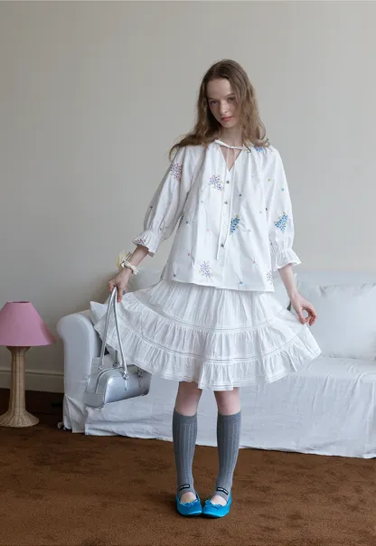 Women's Tiered A-Line Midi Skirt