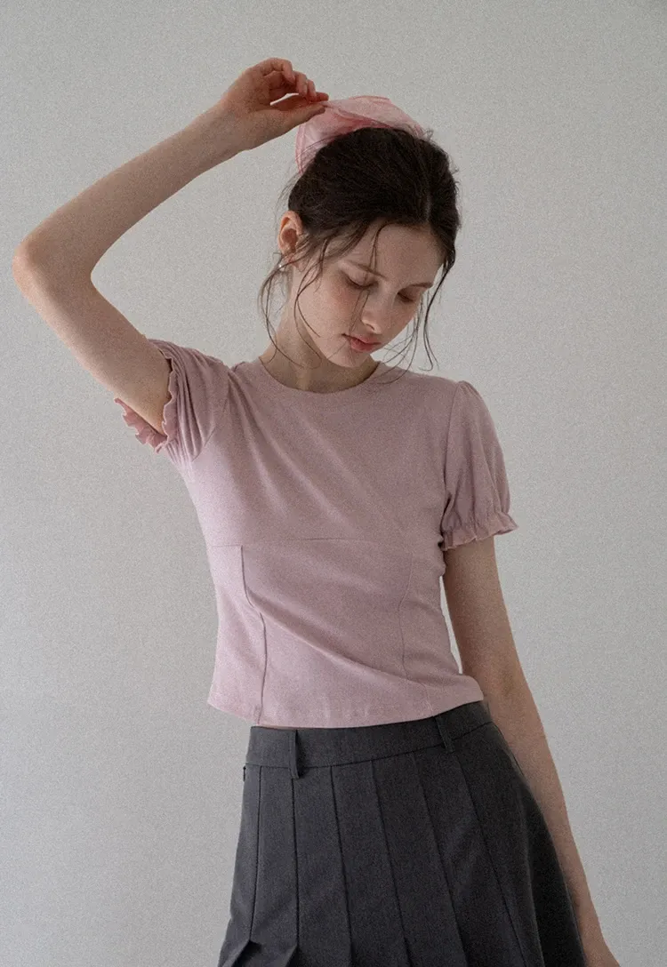 Women’s Puff Sleeve Fitted T-Shirt