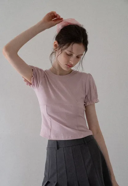Women’s Puff Sleeve Fitted T-Shirt 