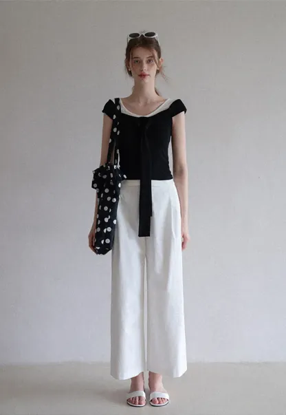 Layered Look Knit Tank with Back Tie