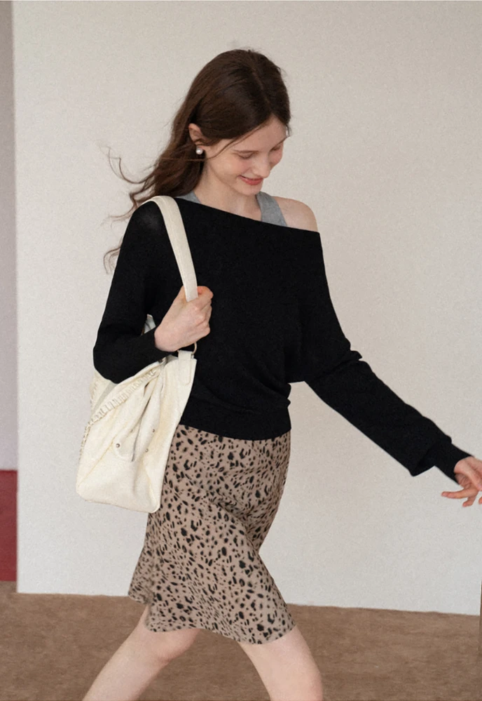 Off-Shoulder Knit Sweater