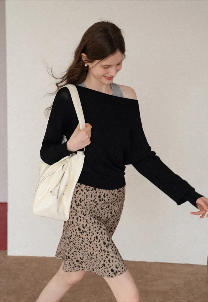 Off-Shoulder Knit Sweater