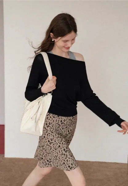 Off-Shoulder Knit Sweater