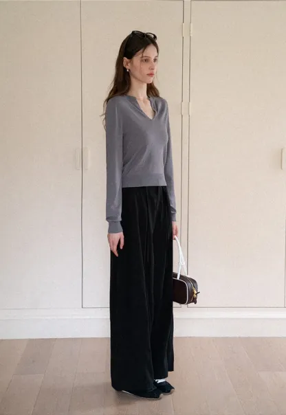 Tie-Waist Pleated Wide-Leg Pants