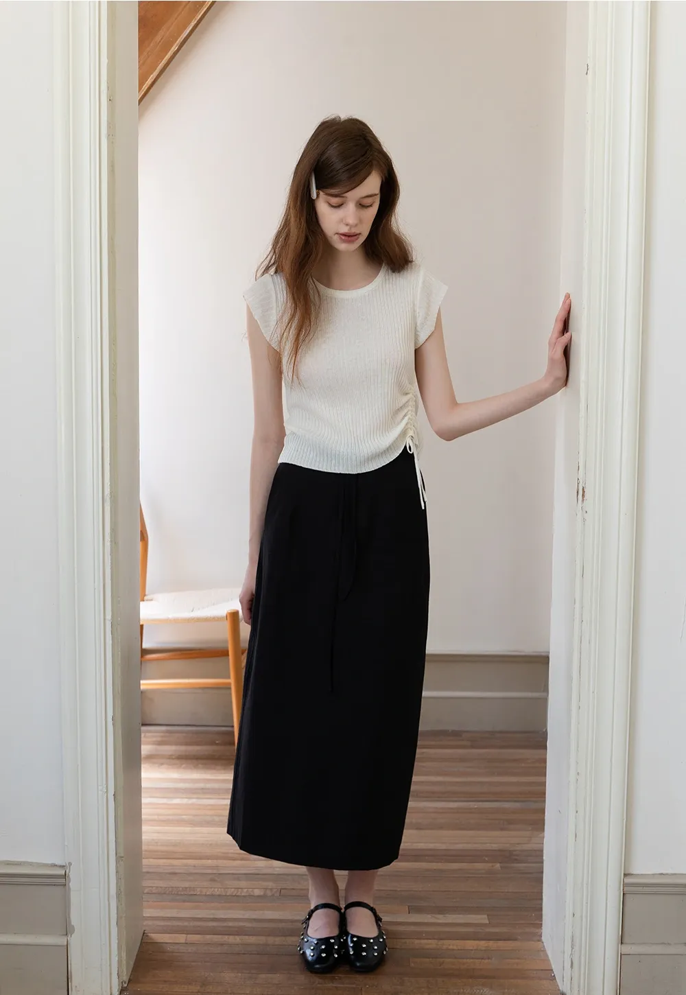 Women's Ribbed Tie-Side Top