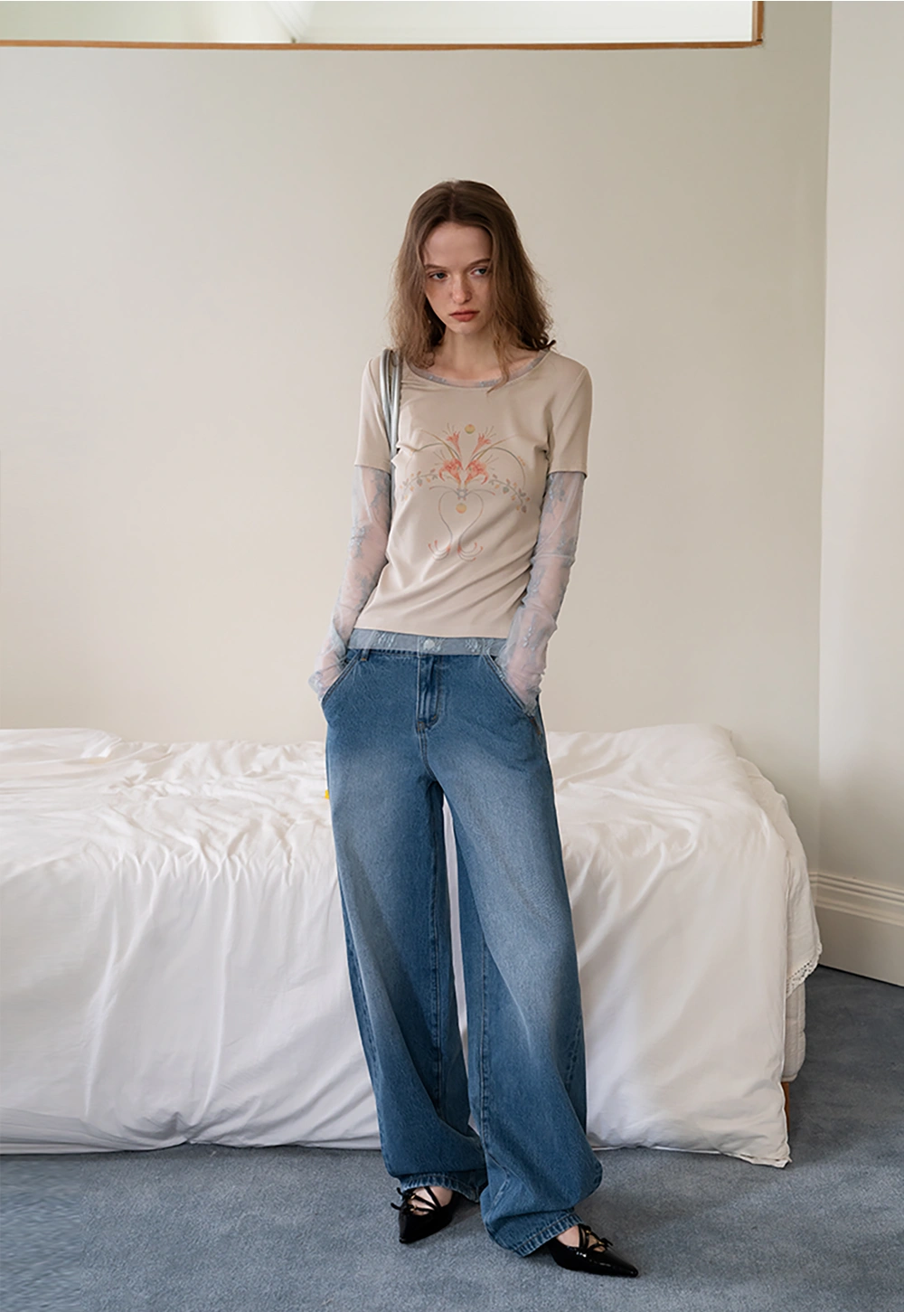 Women's High Waist Vintage Wide Leg Jeans
