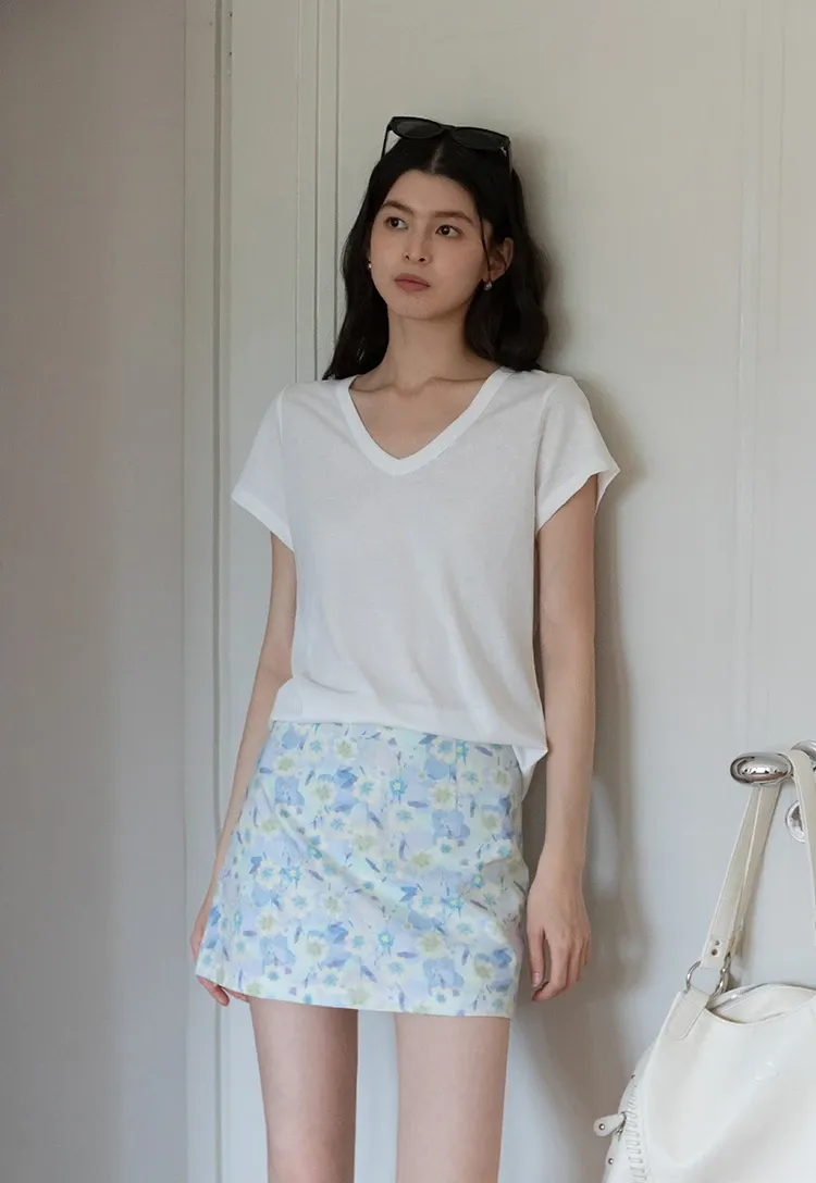 Pastel Floral Mini Skirt