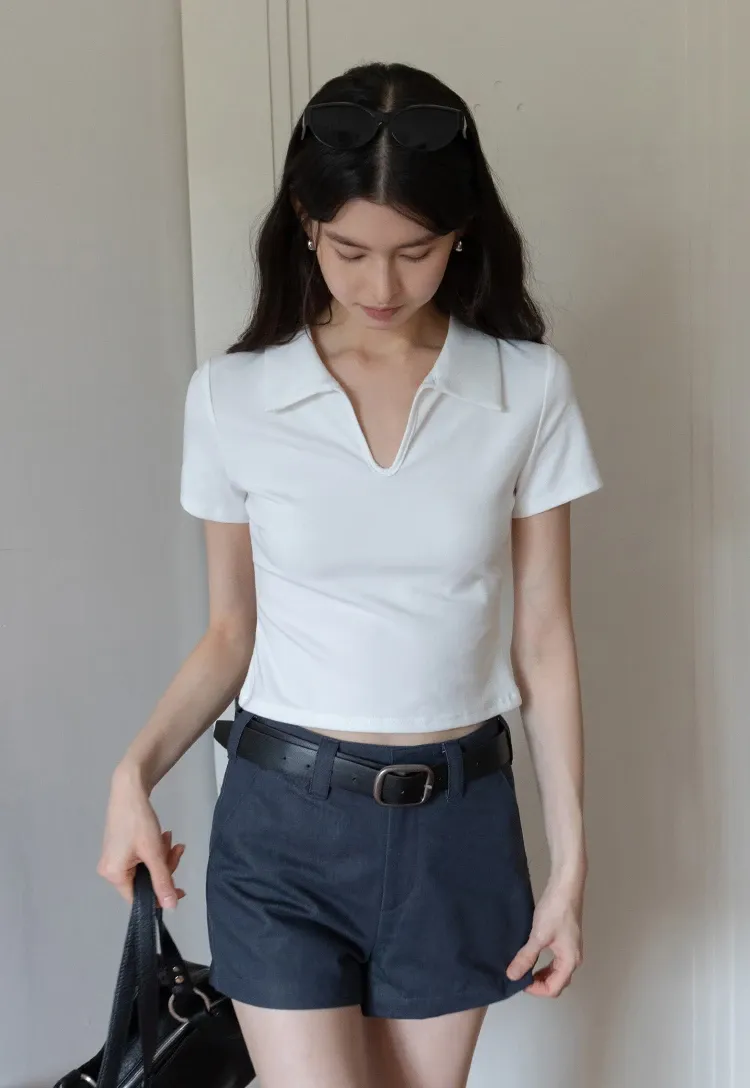 Collared V-Neck Tee
